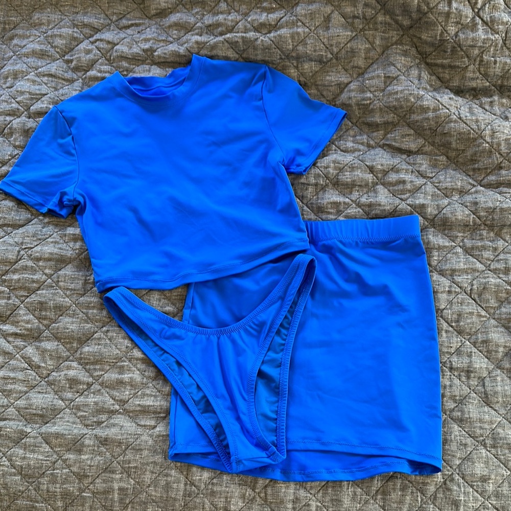 SKIMS Cobalt Blue Swim Set. Great Condition!